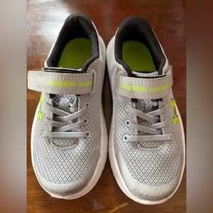 Under Armour Kids Gray and Green Sneakers